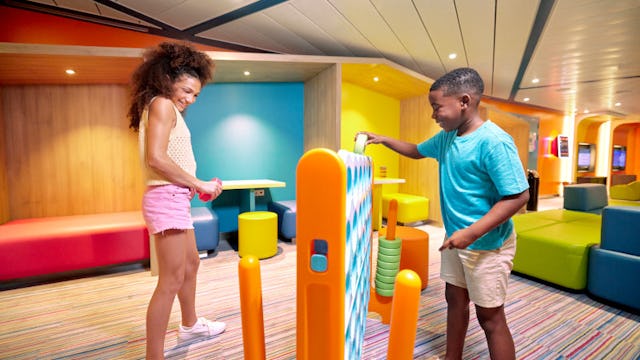 Children enjoying sone playtime at Adventure Zone on board of Icon of the Seas.