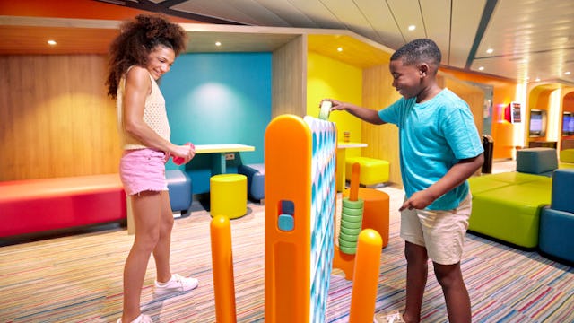 Children enjoying sone playtime at Adventure Zone on board of Icon of the Seas.