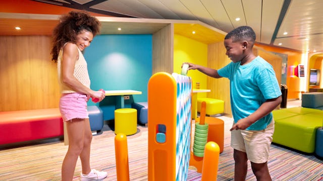 Children enjoying sone playtime at Adventure Zone on board of Icon of the Seas.
