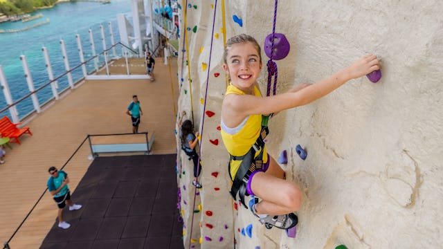 Exploring boundaries at Adrenaline Peak climbing park on board of Icon of the Seas.