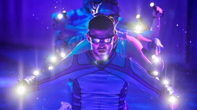 A group of performers at the AquaTheater on board of the Icon of the Seas.